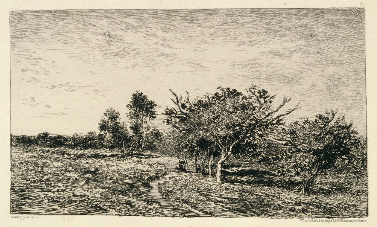 Omenapuut Auversissa (Pommiers a Auvers), 1877. tekijältä Charles Francois Daubigny