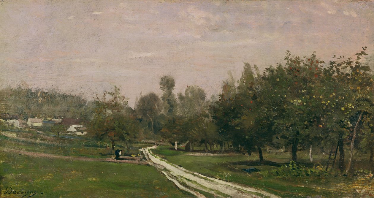 Butry, lähellä Valmondois öljy kankaalle tekijältä Charles Francois Daubigny