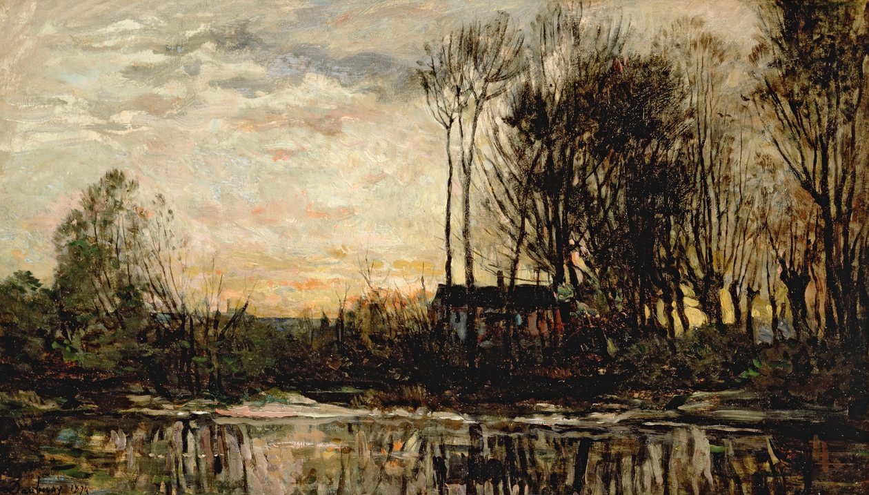 Ilta Bas Meudonissa, 1874 tekijältä Charles Francois Daubigny
