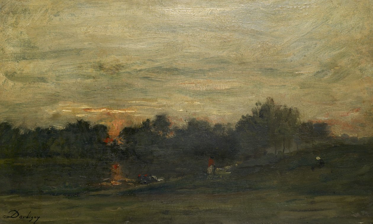 Maisema: Auringonlasku tekijältä Charles Francois Daubigny