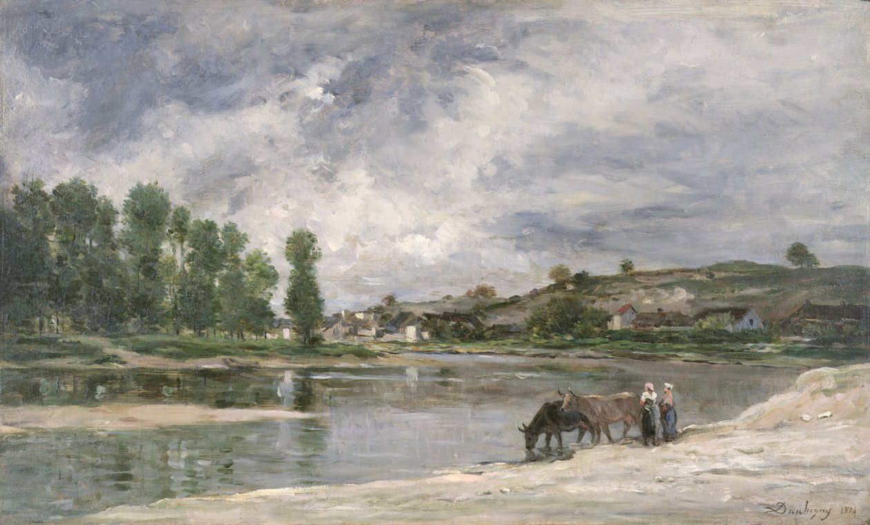 Loiren rannalla, 1874 (öljy puulle) tekijältä Charles Francois Daubigny