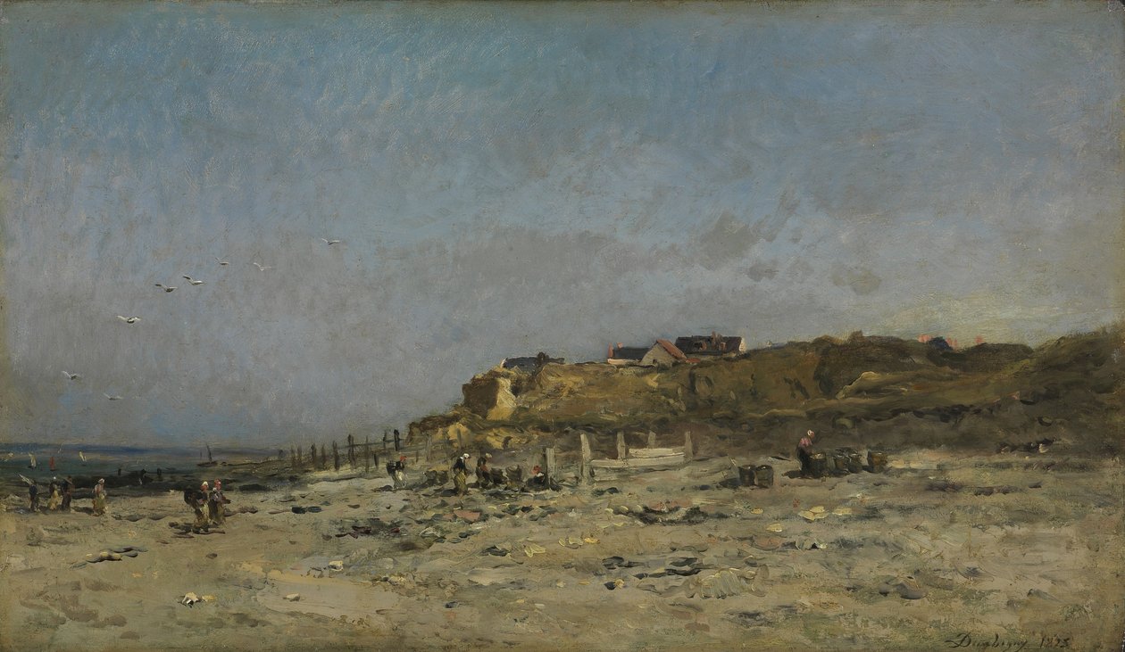 Villerville Beach, Normandia, 1875 tekijältä Charles Francois Daubigny