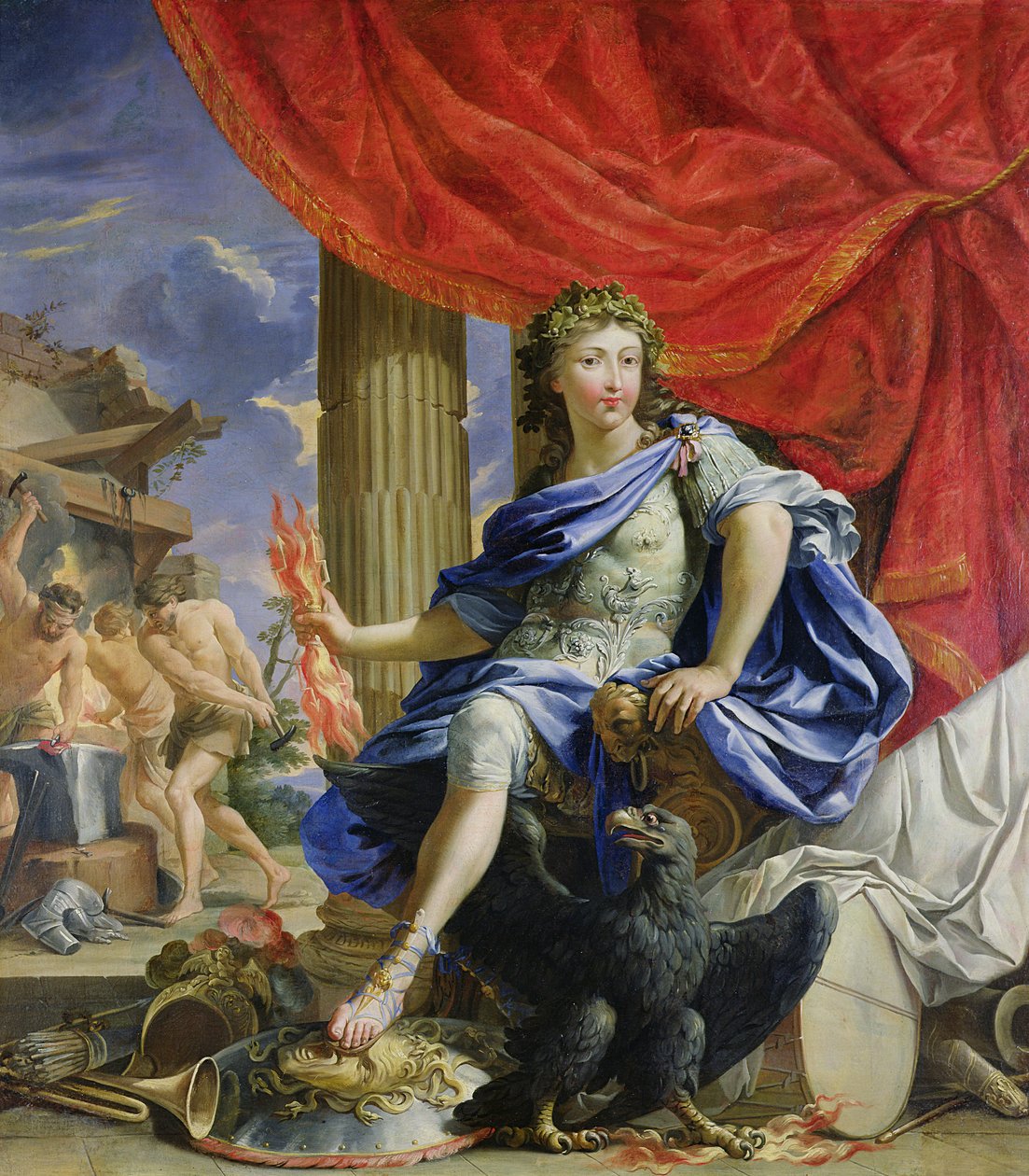 Ludvig XIV (1638-1715) hahmona Jupiter Conquering the Fronde, 1648-67 tekijältä Charles Francois Poerson