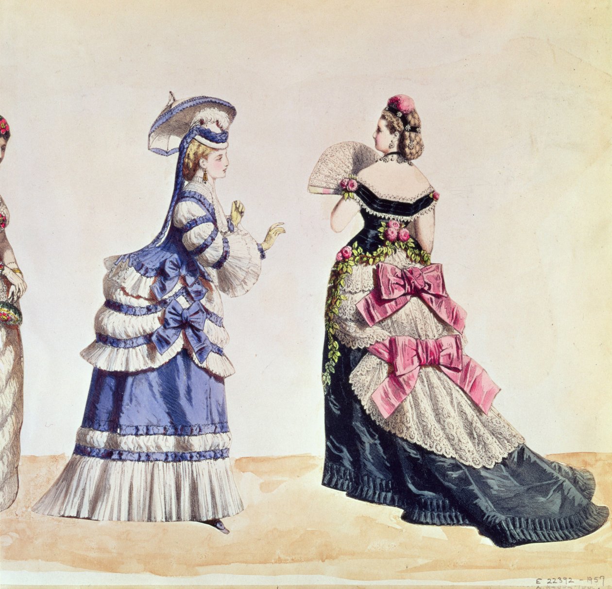 Naisten muotisuunnitelmat 1860-luvulla tekijältä Charles Frederick Worth