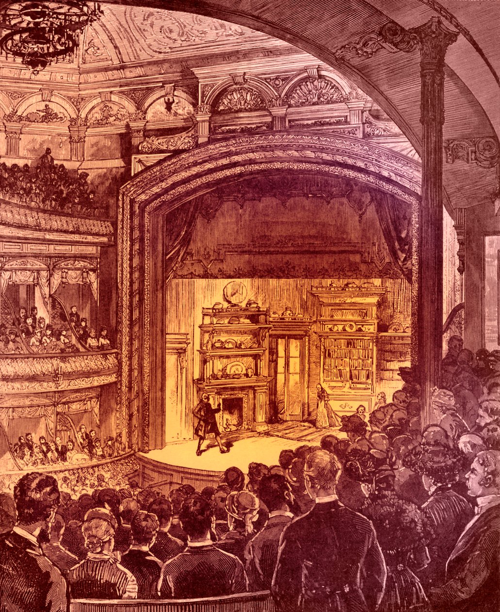New Yorkin teatterin sisustus 1882 tekijältä Charles Graham