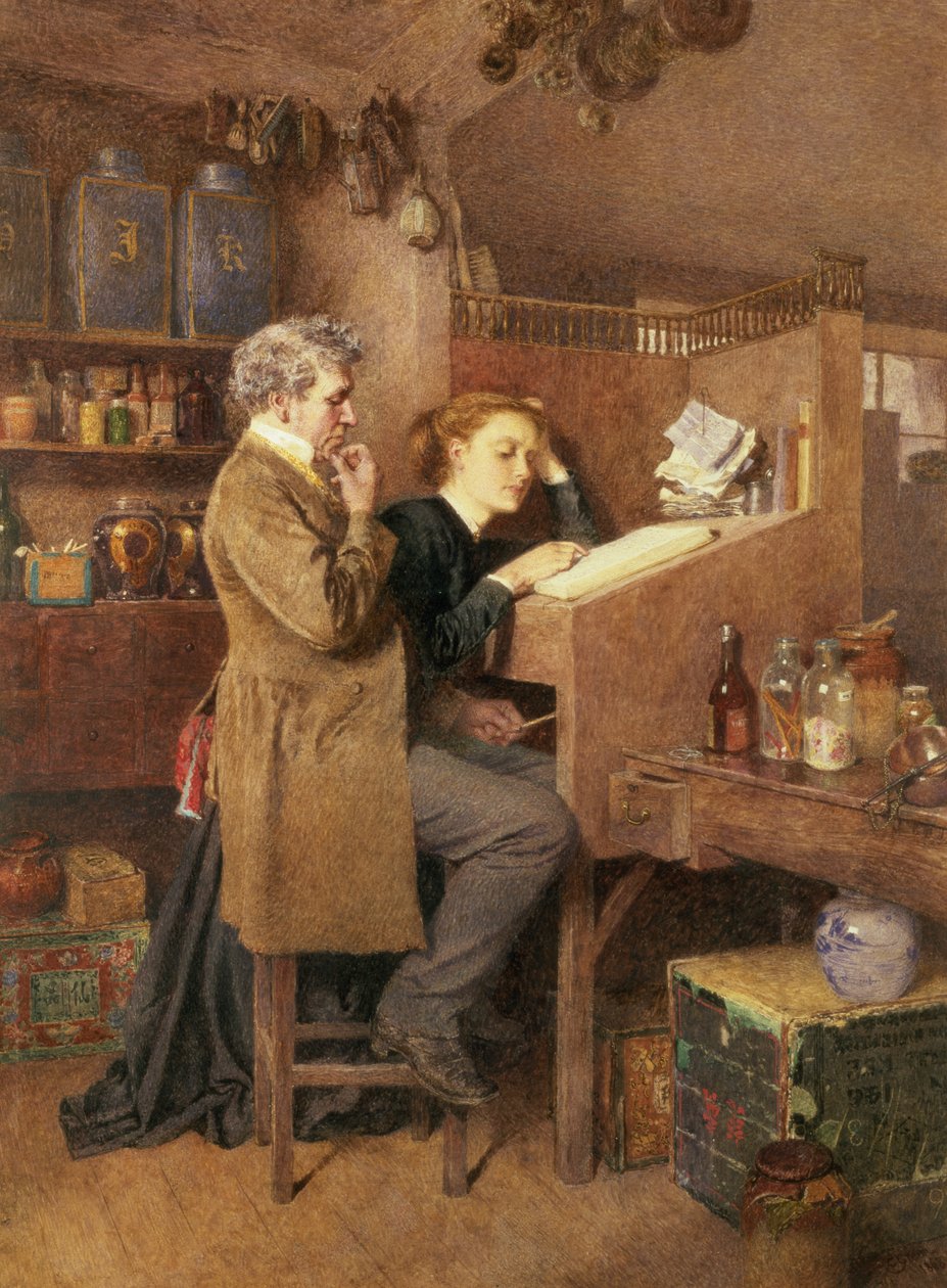 Ruokakauppias ja vaimo, 1868 tekijältä Charles Green