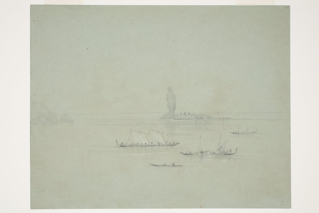 Statue Rock Manaia, Thames tekijältä Charles Heaphy