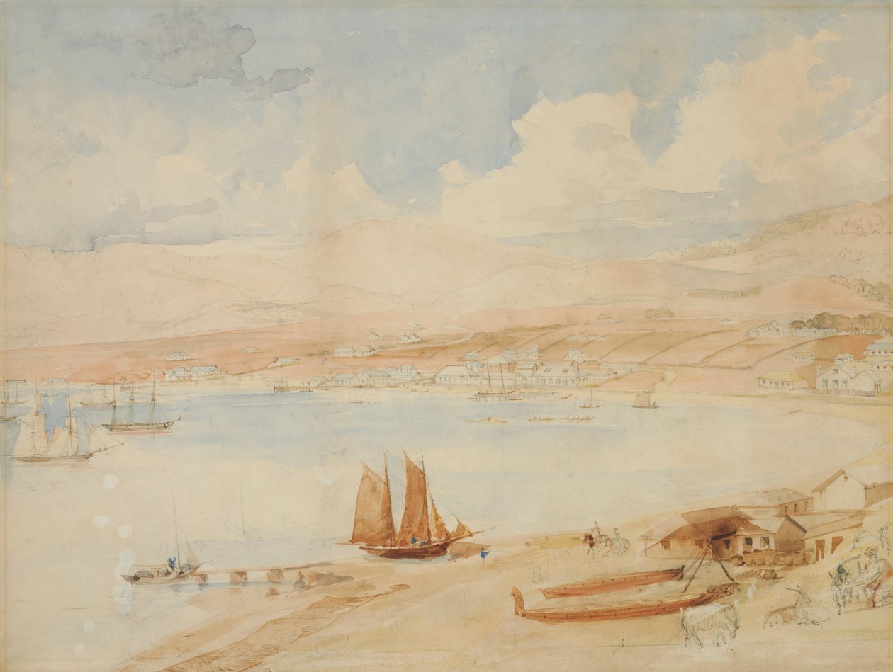 Wellingtonin satama, N.Z. tekijältä Charles Heaphy