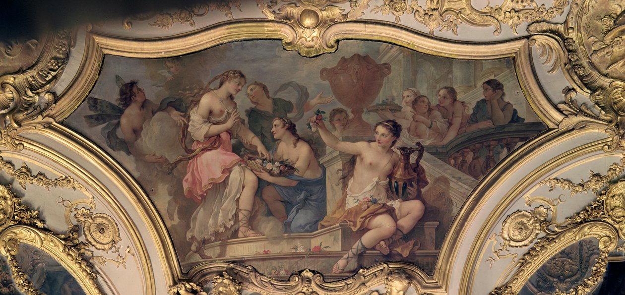 Koristepaneeli Oval Salonista, joka kuvaa Psychen tarinaa, 1732-39 tekijältä Charles Joseph Natoire