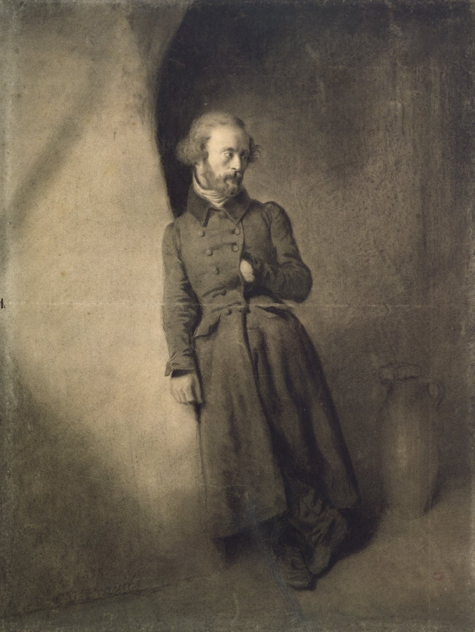 Armand Barbes (1809-70) vankilassa, 1835 (hiili paperilla) tekijältä Charles Joseph Travies de Villiers