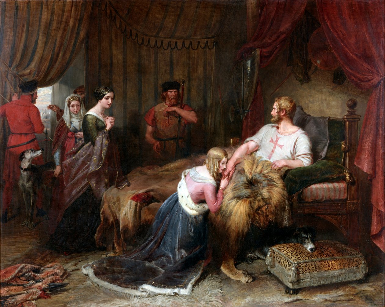 Kohtaus Walter Scottin "Talismanista", n. 1840-60 tekijältä Charles Landseer
