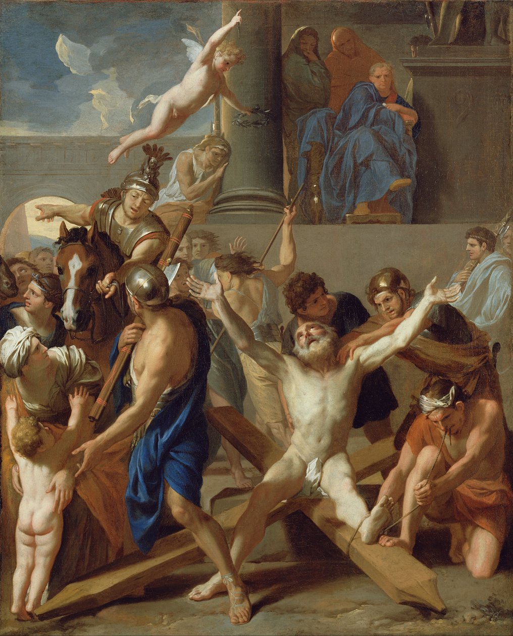 Pyhän Andreaksen marttyyrikuolema tekijältä Charles Le Brun