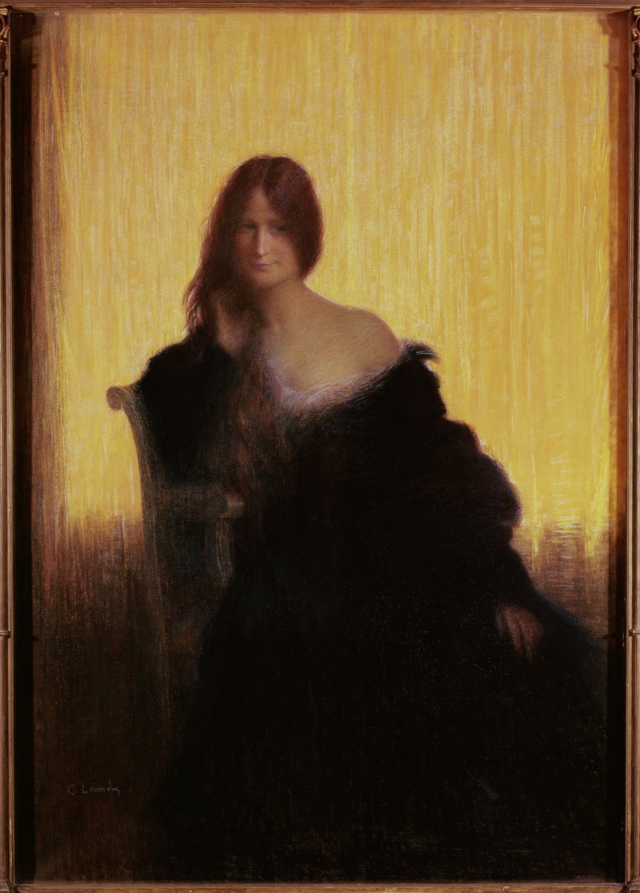 Naisen muotokuva (pastelli paperille) tekijältä Charles Leandre