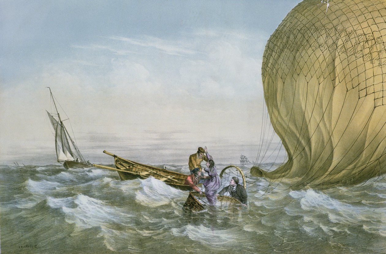 Kuumailmapallon pelastus, 1874 tekijältä Charles Leduc