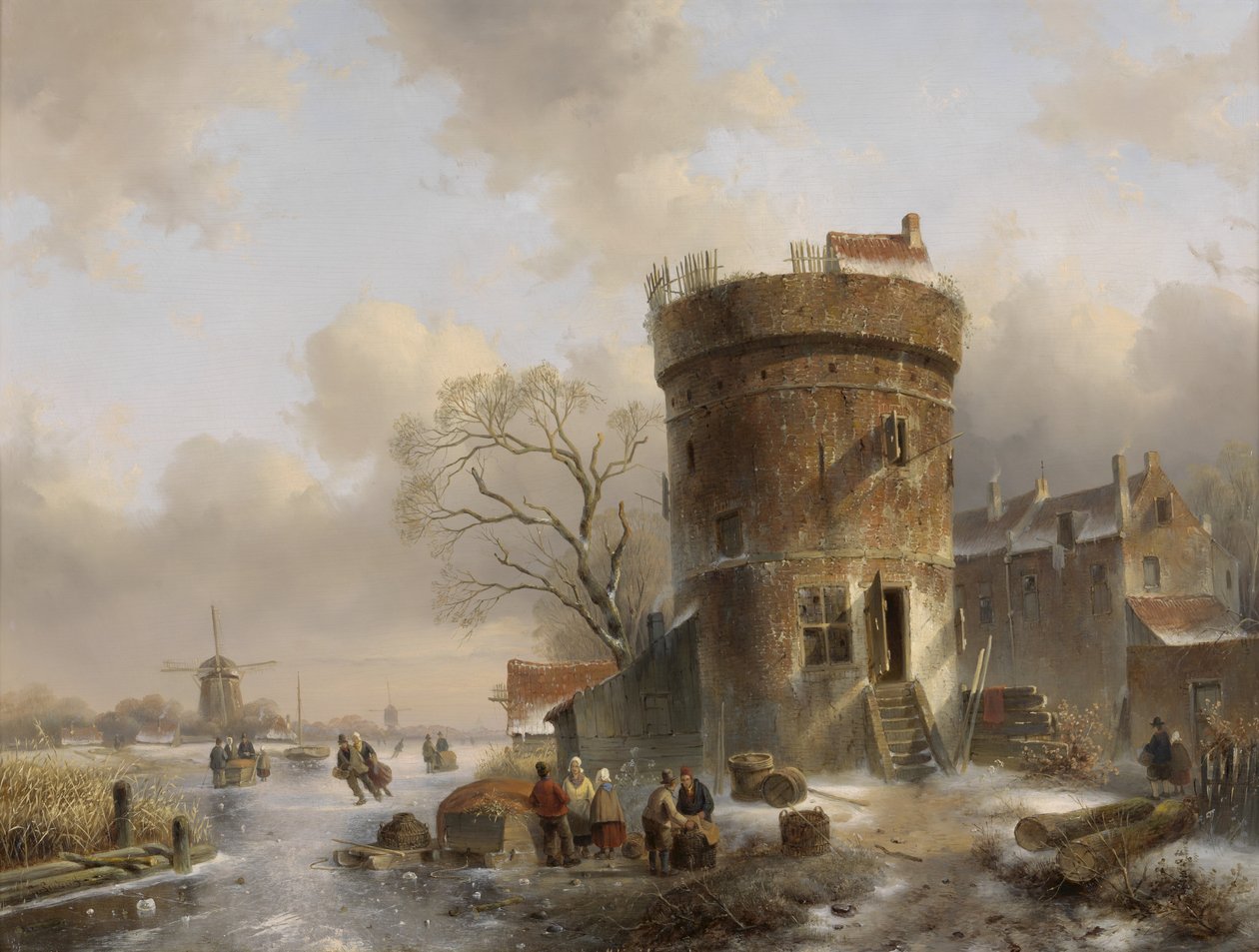 Winterlandschap tapasi lukuisia oppilaita, jotka kuuluivat rivaaliin tekijältä Charles Henri Joseph Leickert