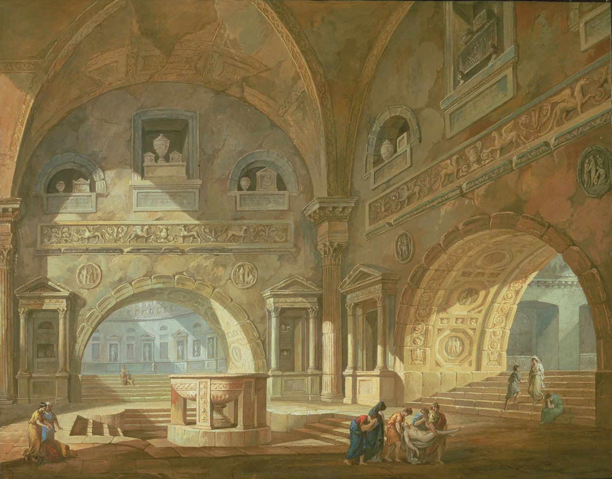 Mausoleumin sisustus, 1772 tekijältä Charles Louis Clerisseau