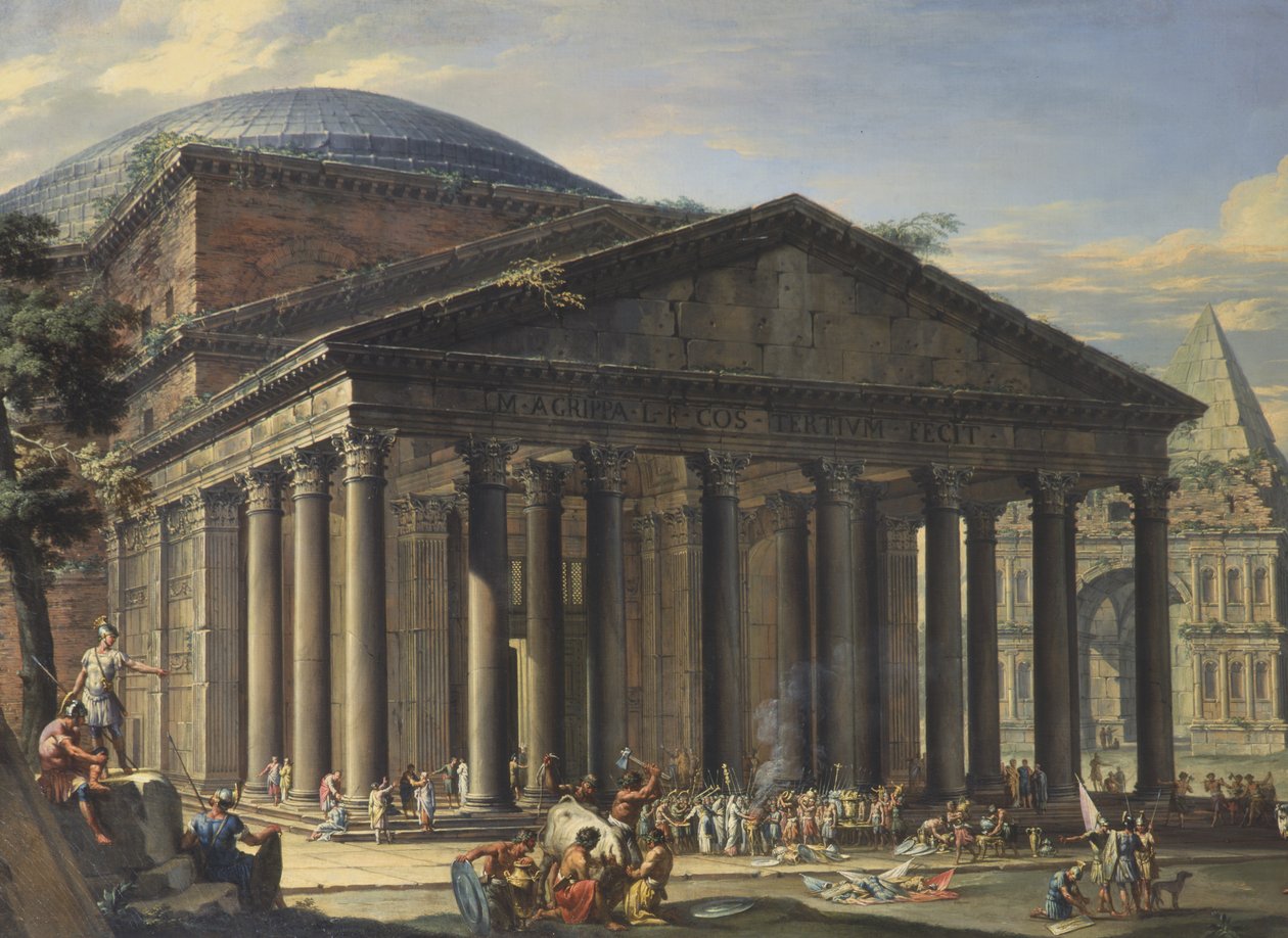 Roomalaiset monumentit ja Pantheon tekijältä Charles Louis Clerisseau