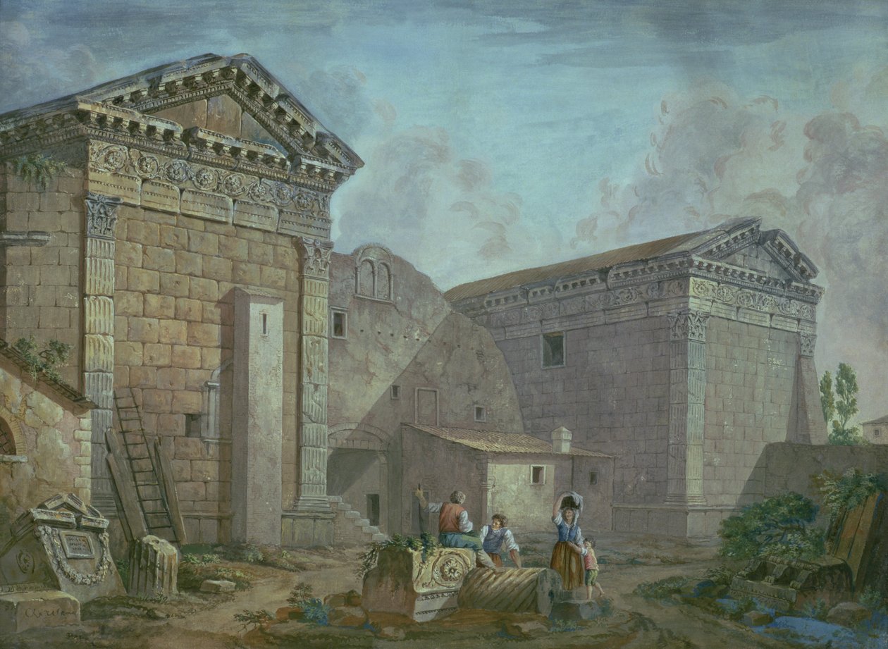 Augustuksen temppeli, Pola, Istria tekijältä Charles Louis Clerisseau