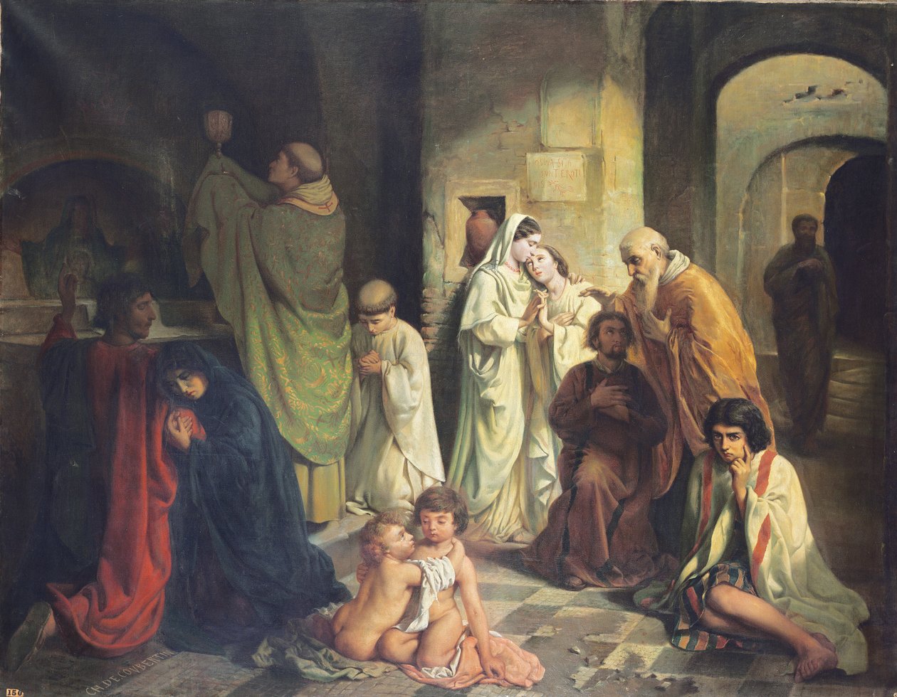 Rauhan suudelma katakombeissa tekijältä Charles Louis Fredy de Coubertin