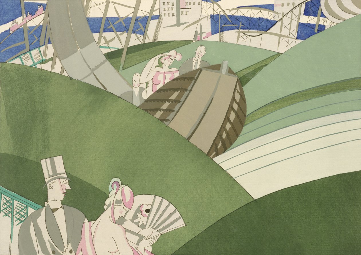 The Watershute at the Fair, n. 1920 (stensiili paperille) tekijältä Charles Martin