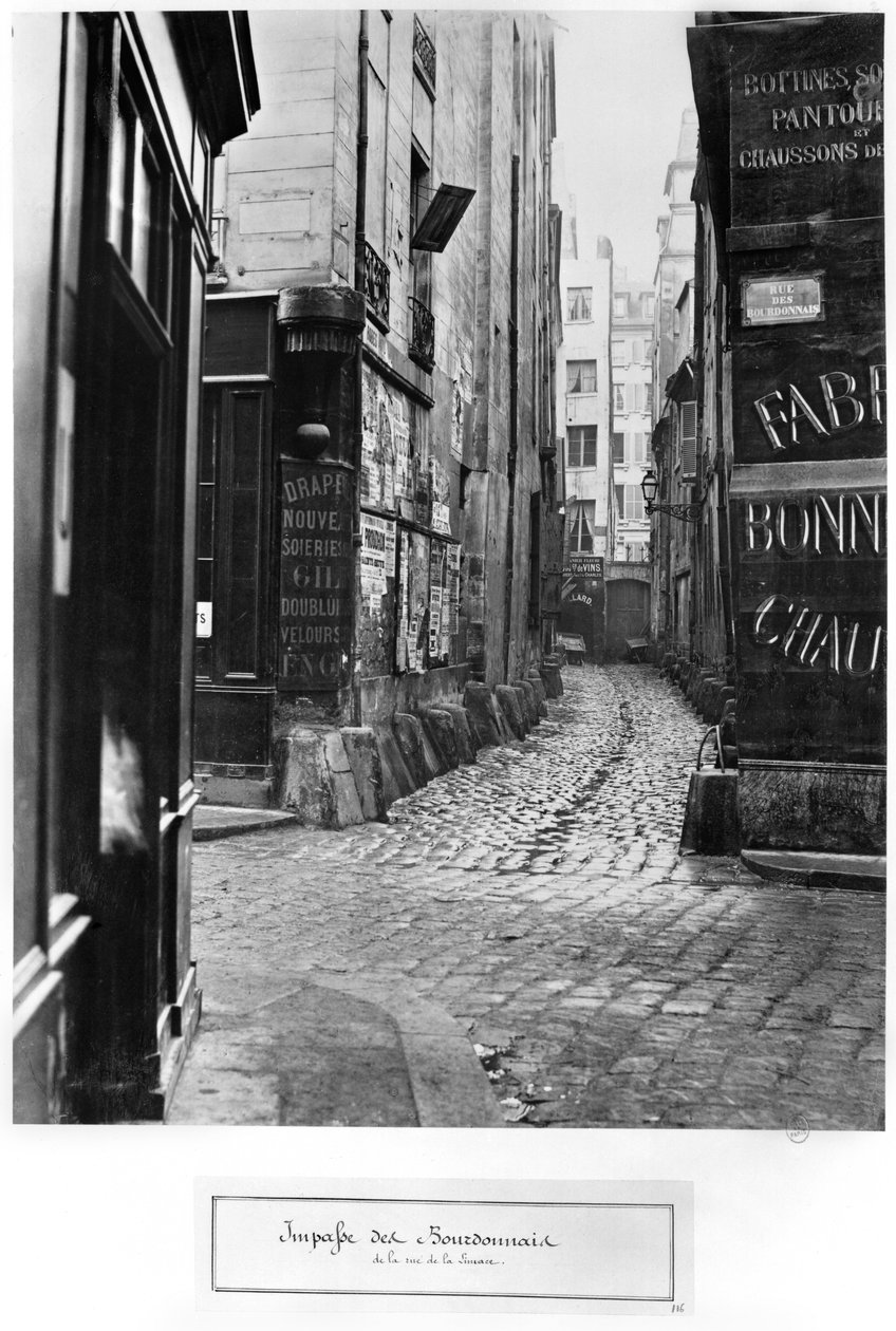 Impasse des Bourdonnais, rue de la Limace, Pariisi, 1858-78 tekijältä Charles Marville