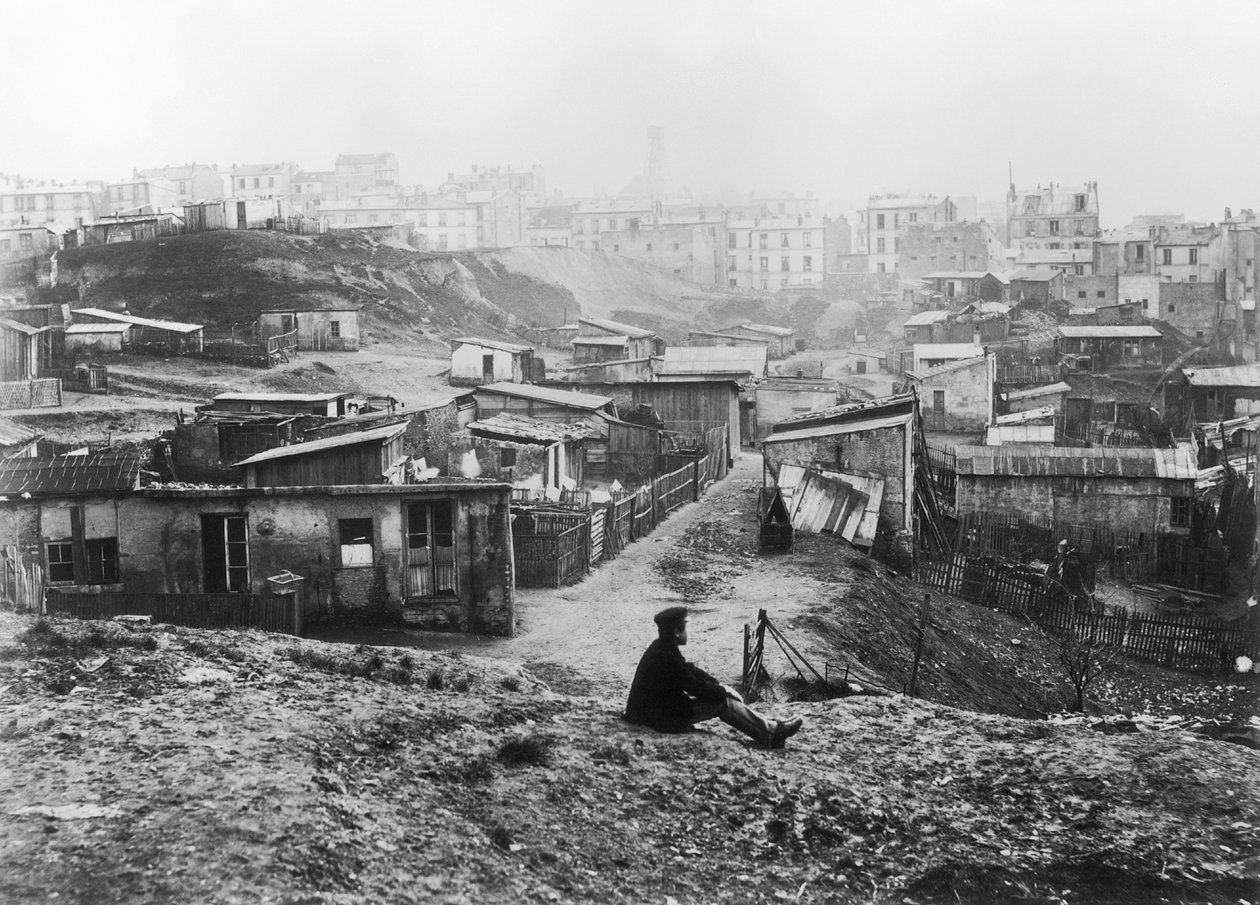 Rue Champlain, ryhmä majoja, 1858-78 tekijältä Charles Marville
