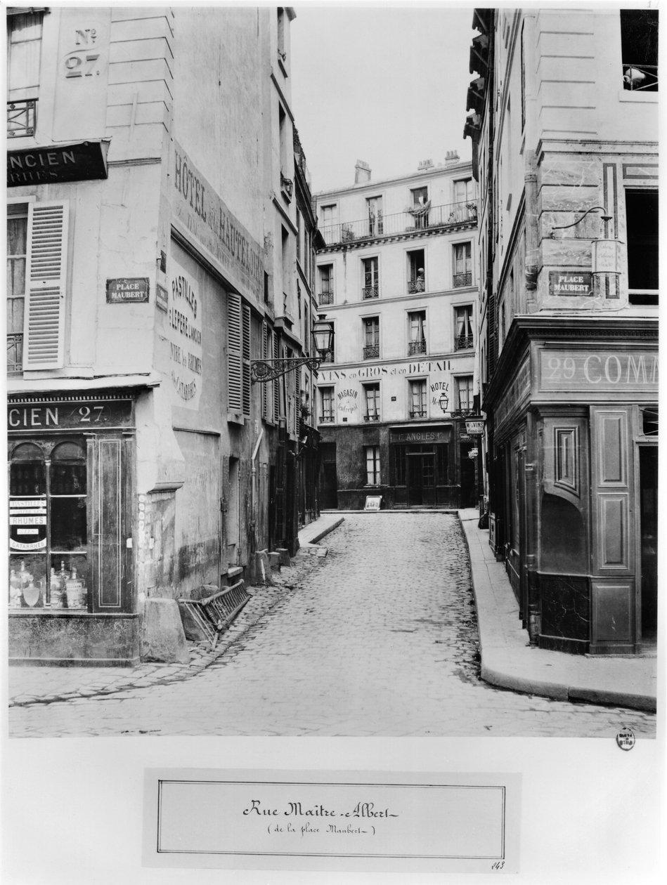 Rue Maitre Albert (Maubertin paikalta) Pariisi, 1858-78. tekijältä Charles Marville