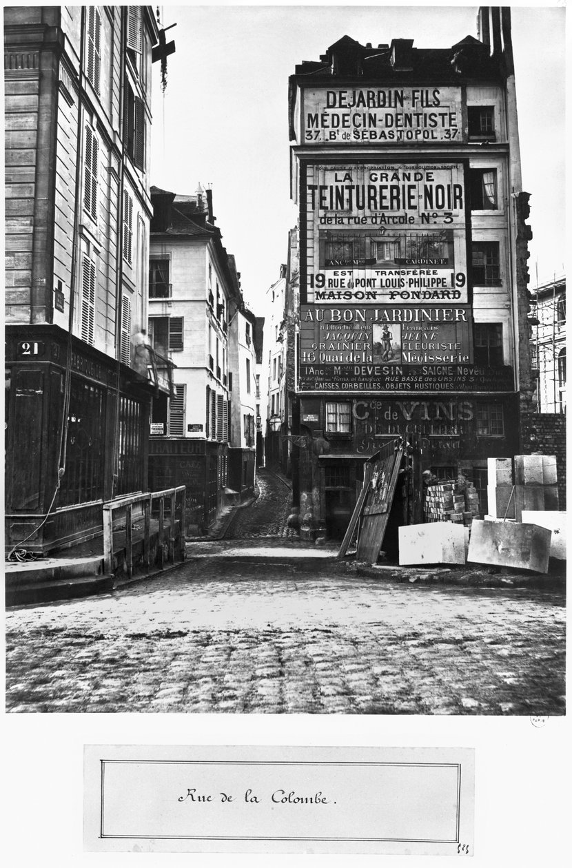 Rue de la Colombe, Pariisi, 1858-78 tekijältä Charles Marville