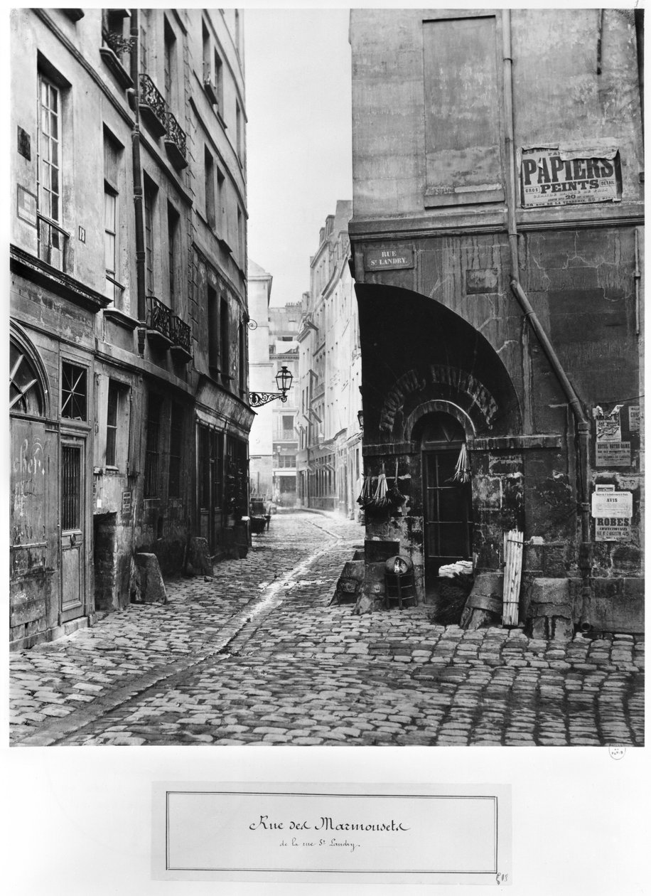 Rue des Marmousets, rue Saint-Landrysta, Pariisista, 1858-78 tekijältä Charles Marville