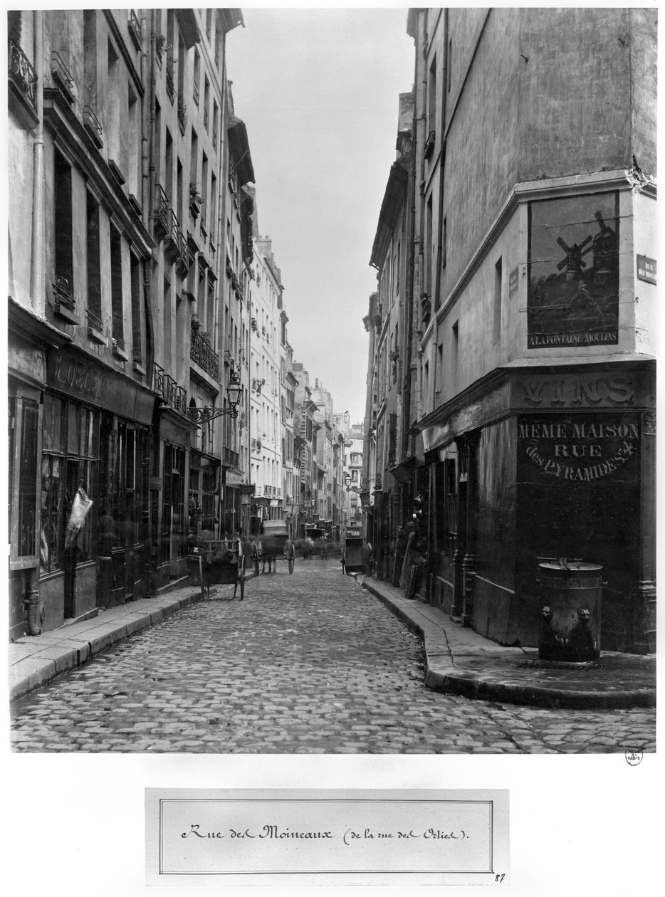 Rue des Moineaux, Rue des Orties, Pariisi, 1858-78 tekijältä Charles Marville