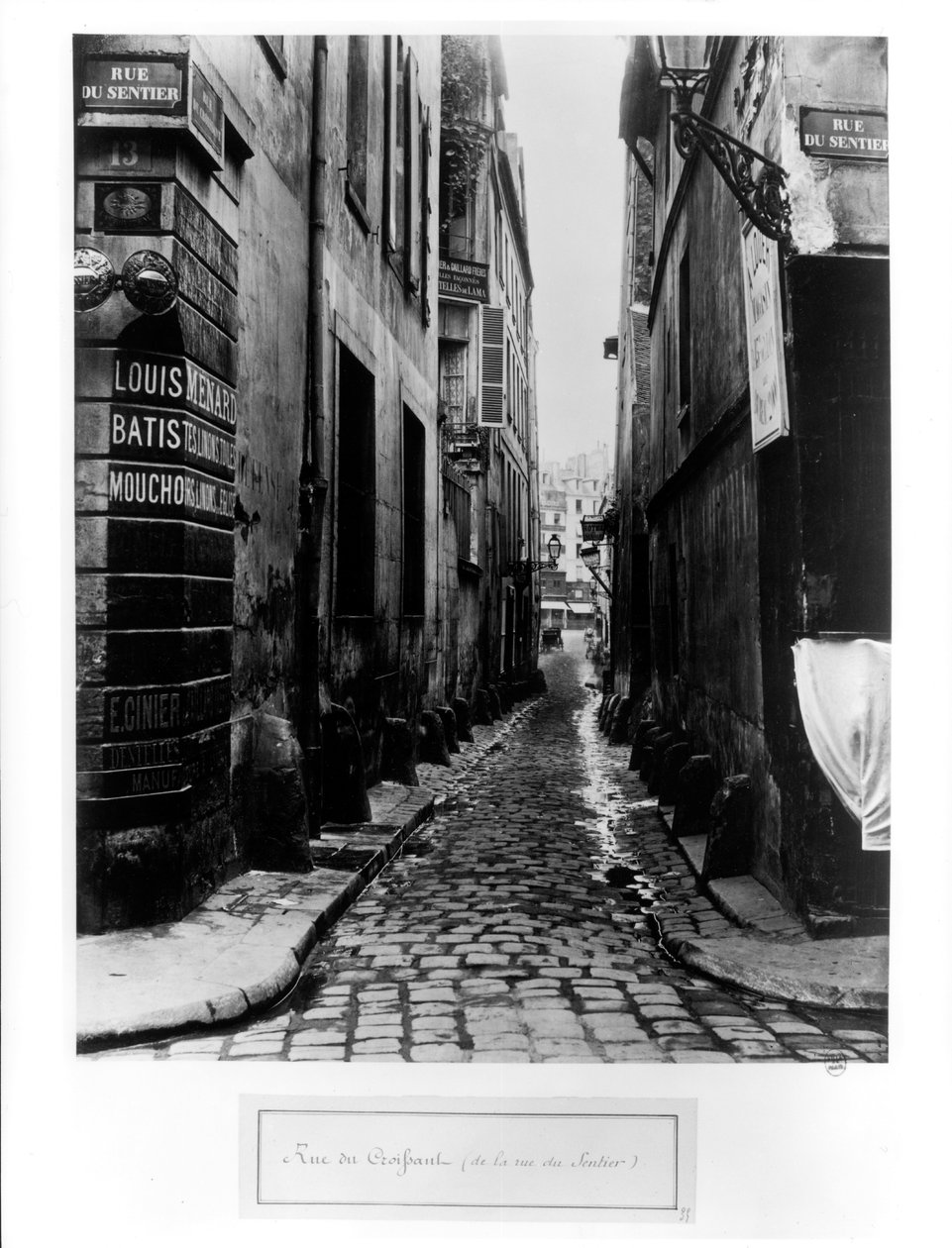 Rue du Croissant, Rue du Sentier, Pariisi, 1858-78 tekijältä Charles Marville