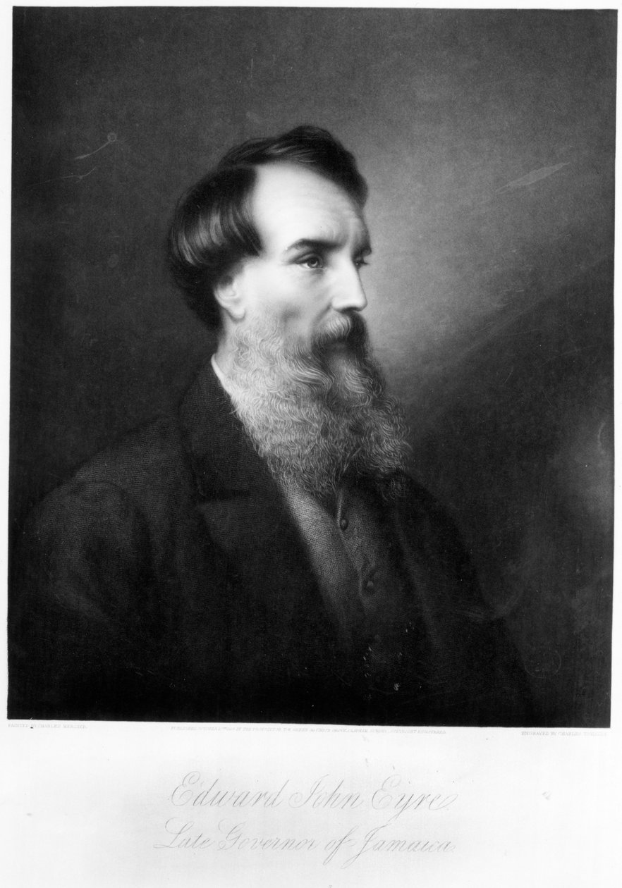 Edward John Eyre, kaiverrus Charles Algernon Tomkins, n. 1901 tekijältä Charles Mercier