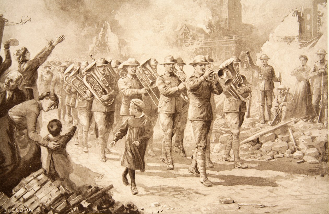 Voiton musiikki: Australialaiset saapuvat Bapaumeen 17. maaliskuuta 1917. tekijältä Charles Mills Sheldon