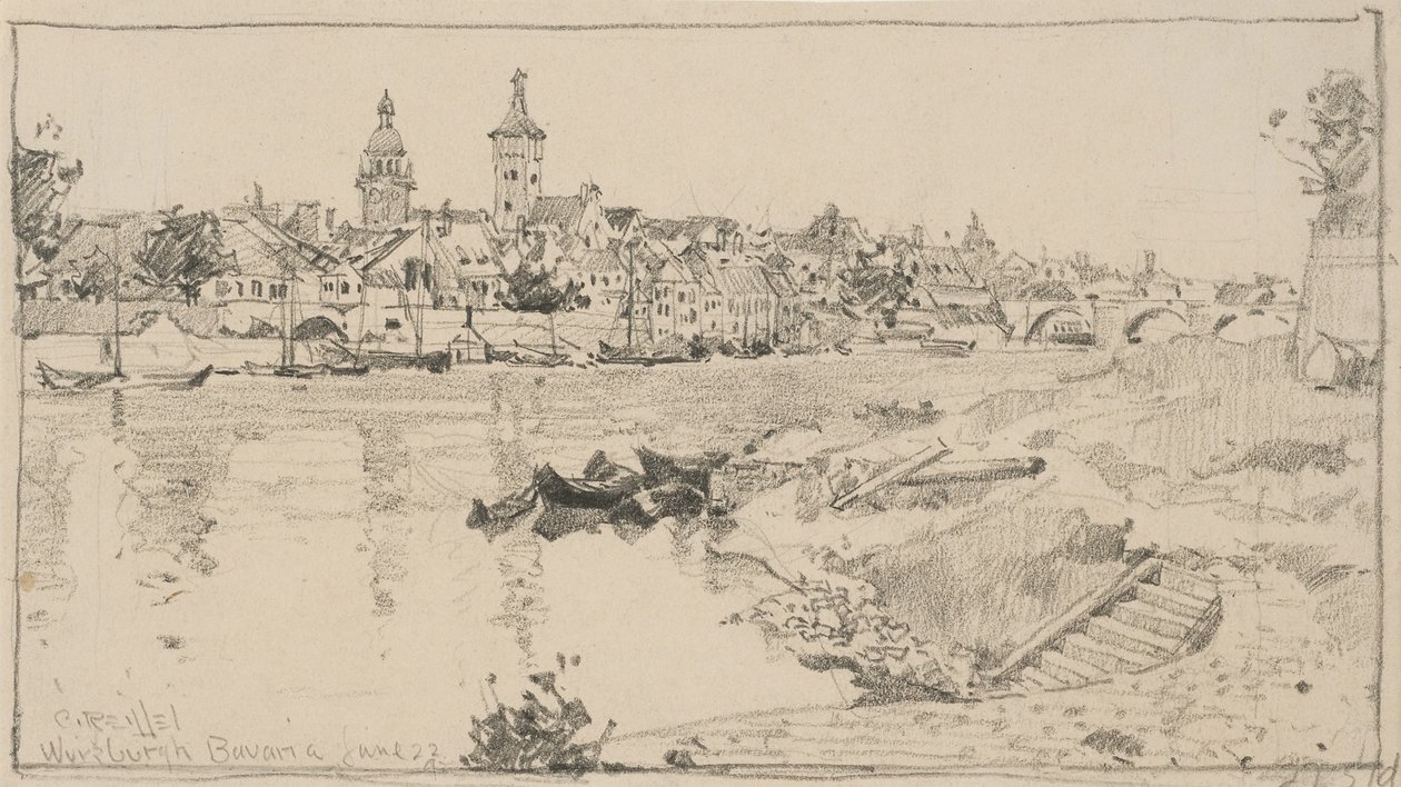 Würzburgh, Baijeri, 22. kesäkuuta 1892 (grafiitti paperille). tekijältä Charles P. Reiffel