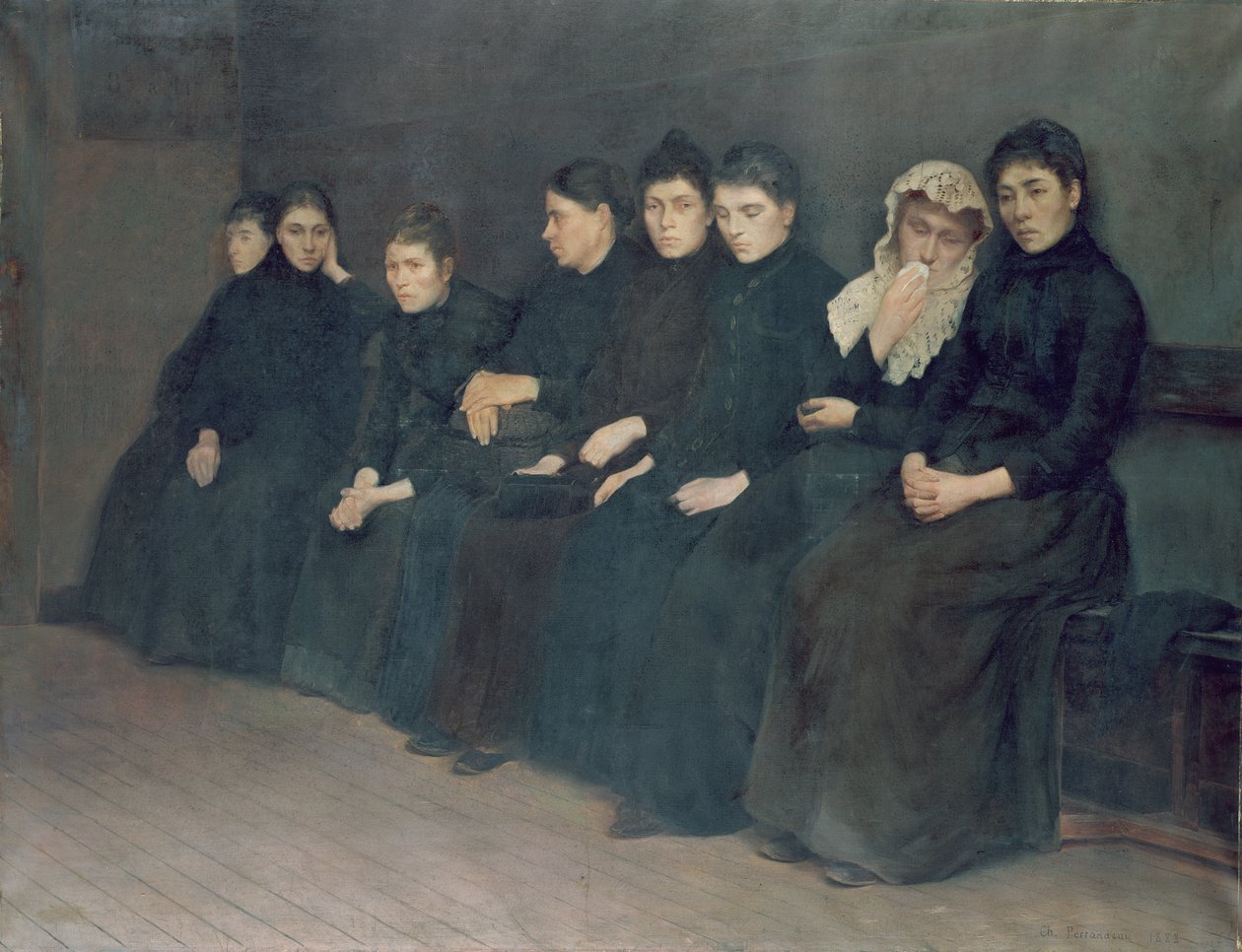 Klinikalla odottamassa, 1888 tekijältä Charles Perrandeau