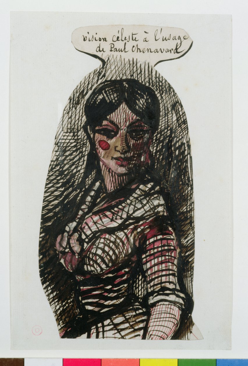 Piirustus Jeanne Duvalista, jossa on kaiverrus Paul Chenavardille (1807-95) tekijältä Charles Pierre Baudelaire