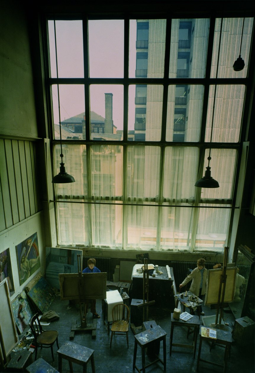 Näkymä ateljeesta, rakennettu 1897-99 tekijältä Charles Rennie Mackintosh