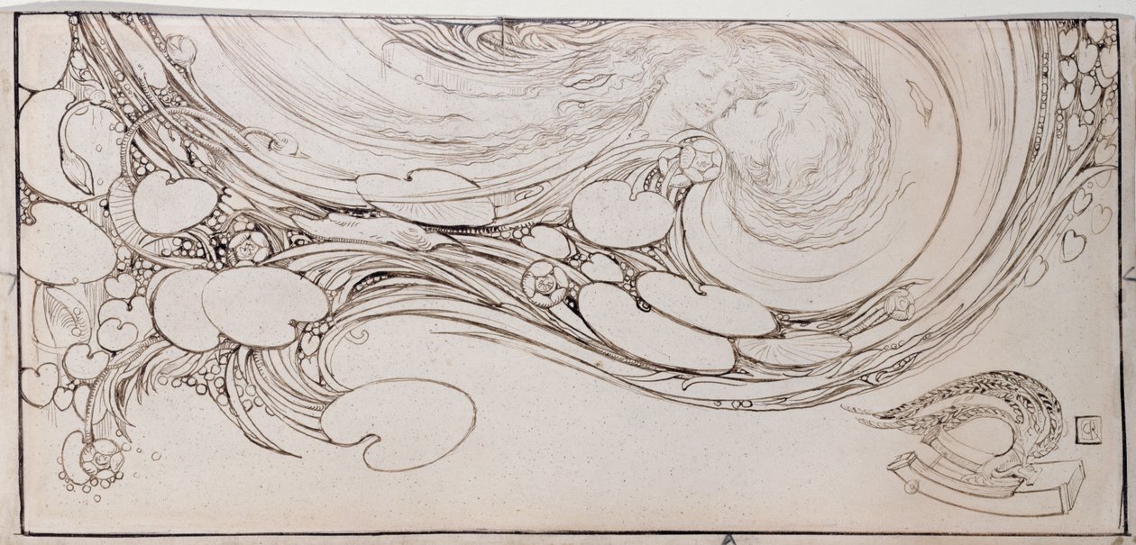 Kaiku Willowwoodista, 1890 (kynä ja mustetta perunakalvolla) tekijältä Charles Ricketts