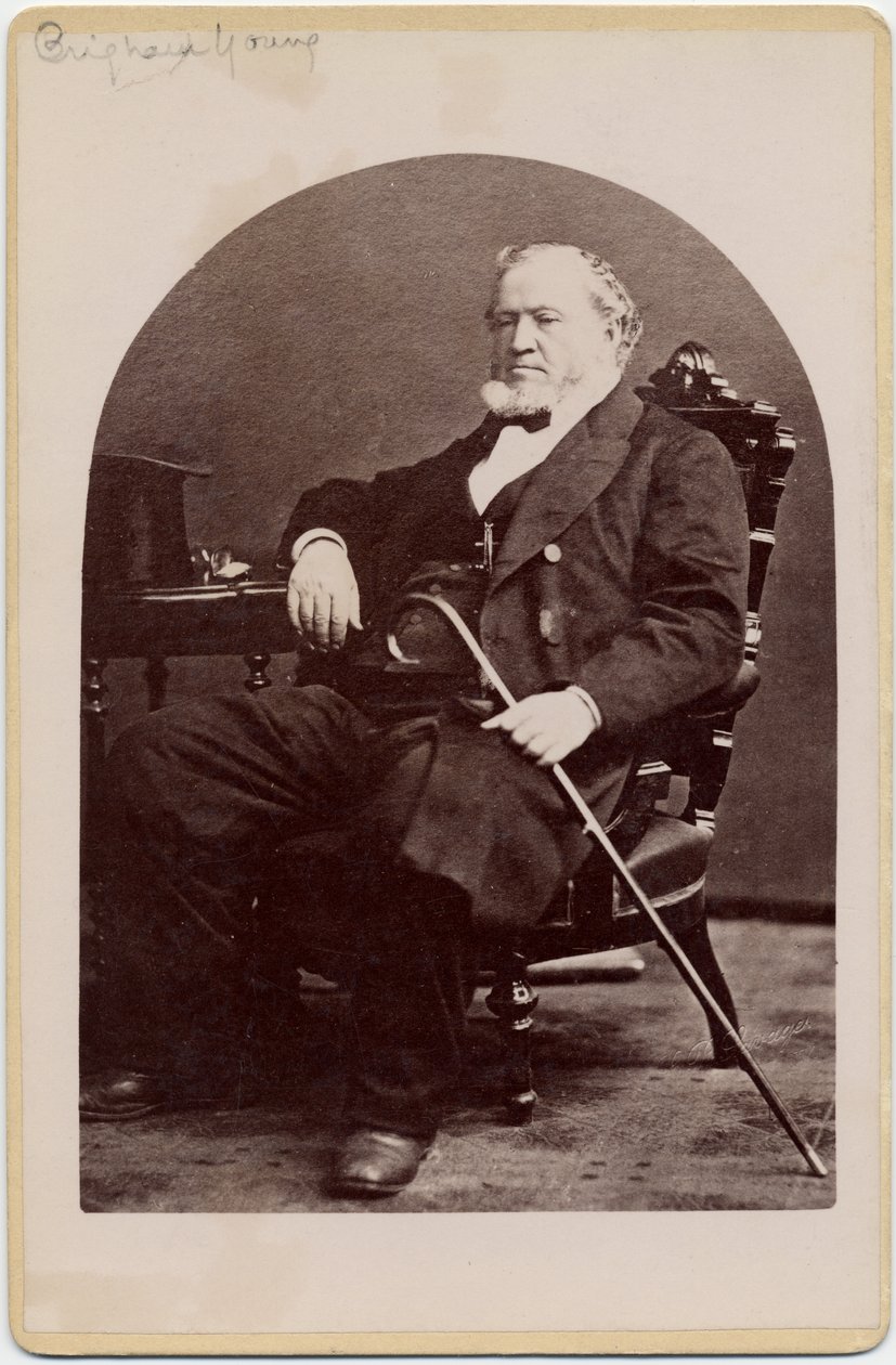 Brigham Young (1801-77), Myöhempien Aikojen Pyhien Jeesuksen Kristuksen Kirkon presidentti tai mormonit (albumiprintti) tekijältä Charles Roscoe Savage