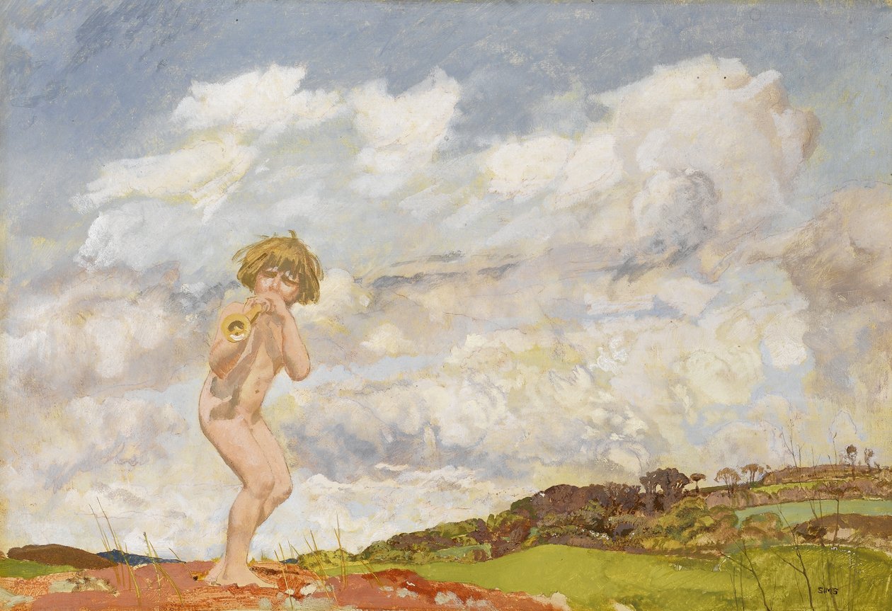 Pan, n. 1916 (tempera kankaalle) tekijältä Charles Sims