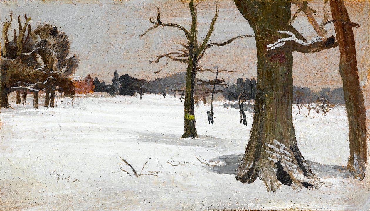 Lumikohtaus, noin 1918 tekijältä Charles Sims