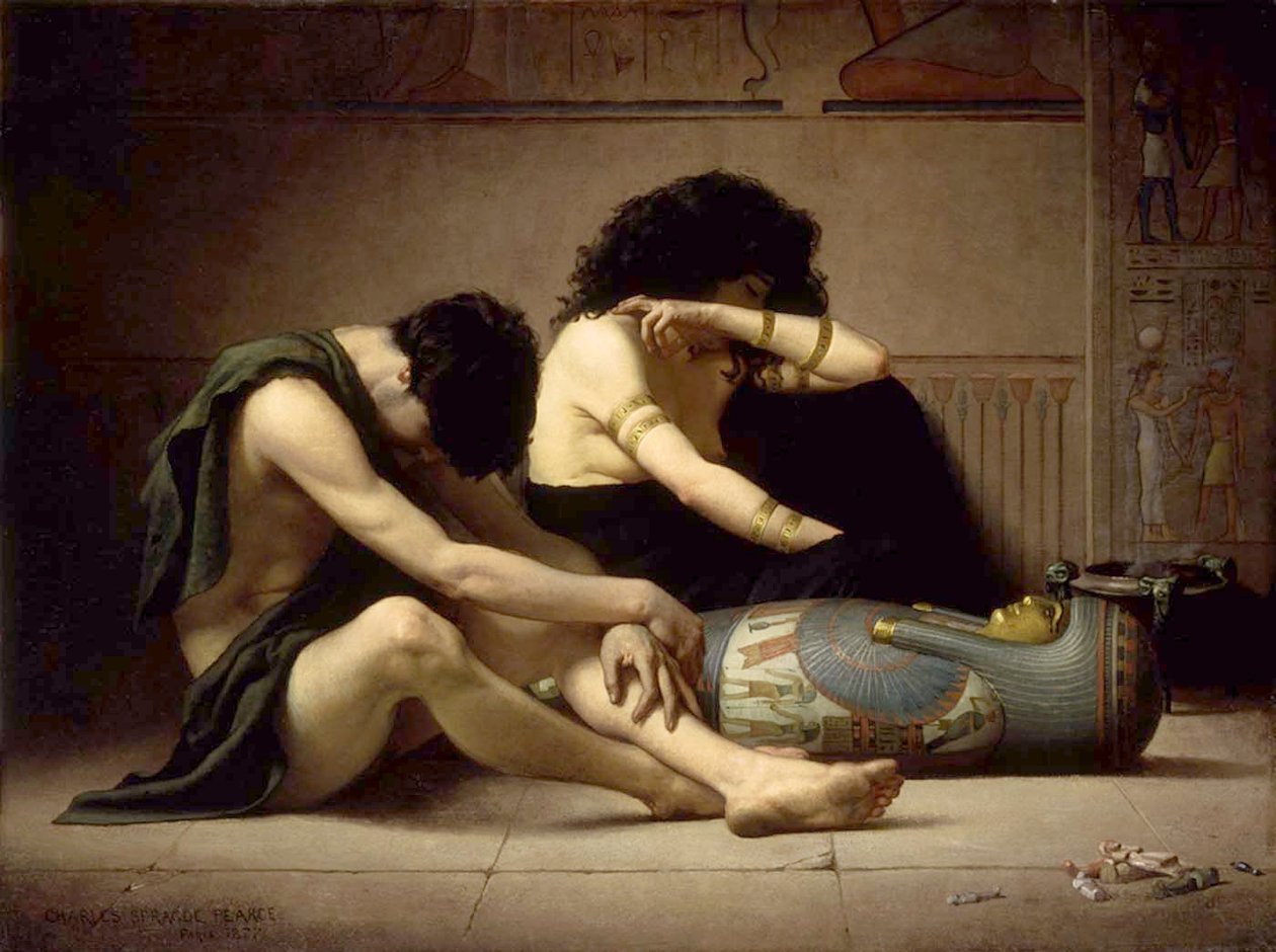 Valitukset Egyptin esikoisen kuoleman johdostaNeutsch: Wehklage uber den Tod des Erstgeborenen am Hof des Pharaon tekijältä Charles Sprague Pearce