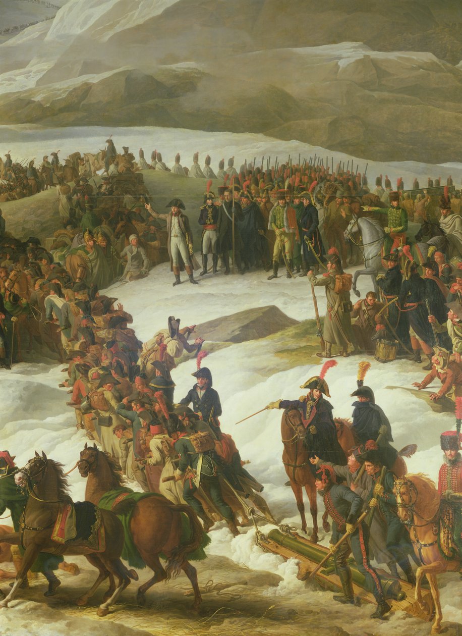 Ranskan armeija ylitti St. Bernardin solan, 20. toukokuuta 1800, 1806 (yksityiskohta) tekijältä Charles Thevenin