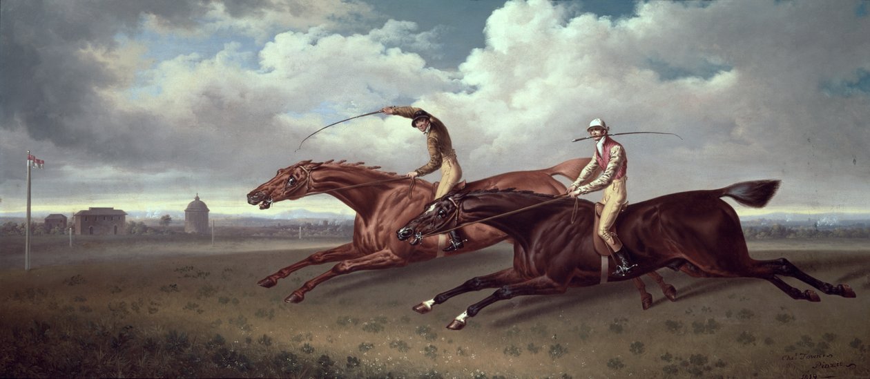 Ottelu Sir Joshuan ja Filho da Putan välillä, 1819 tekijältä Charles Towne
