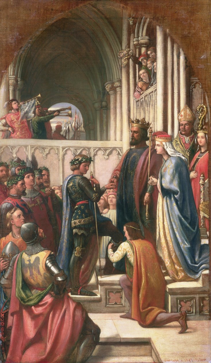 Edward III jakoi Edward Mustan Prinssin sukkanauhan ritarikunnan 1847 tekijältä Charles West Cope