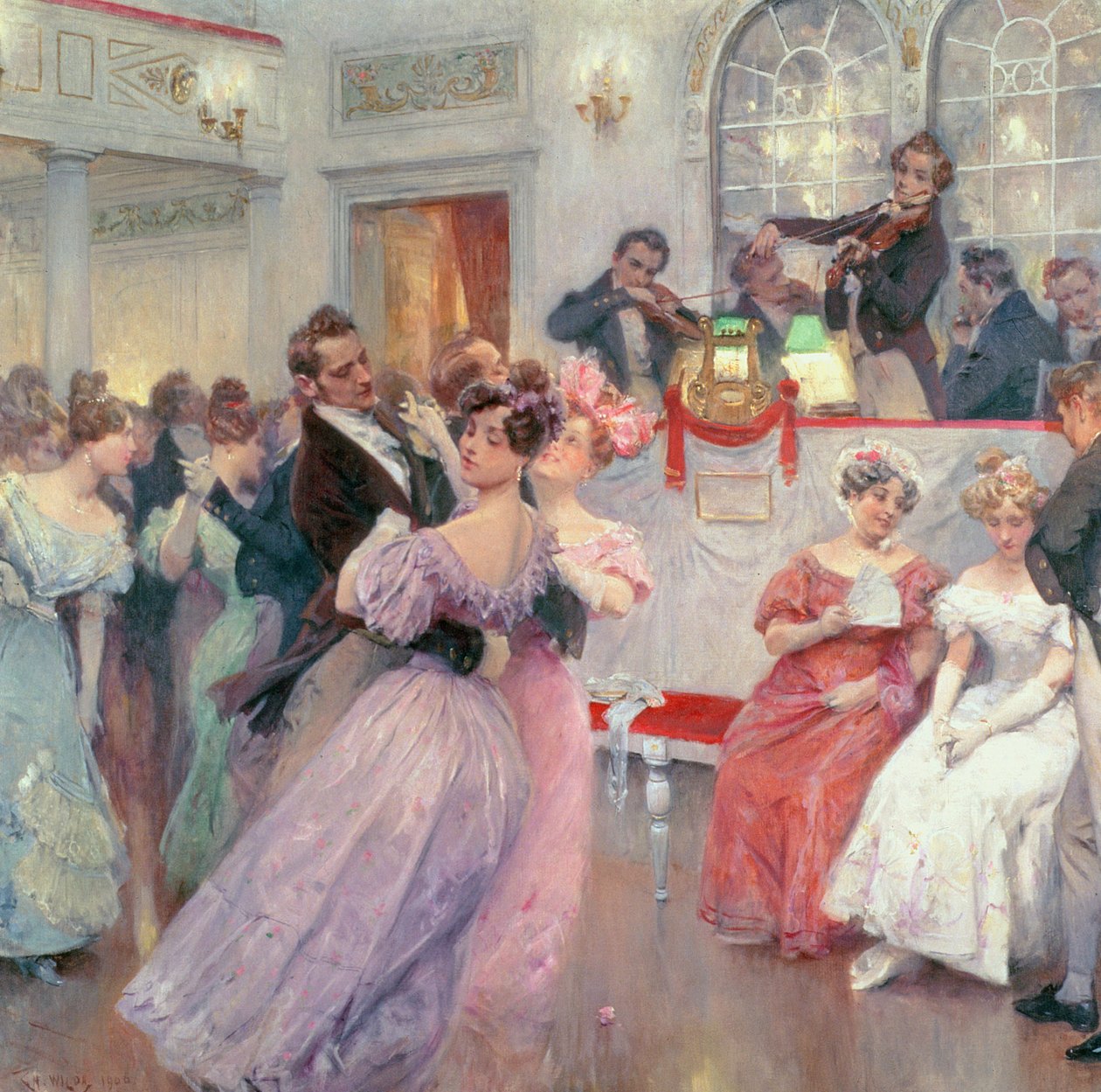 Strauss ja Lanner - Pallo, 1906 tekijältä Charles Wilda