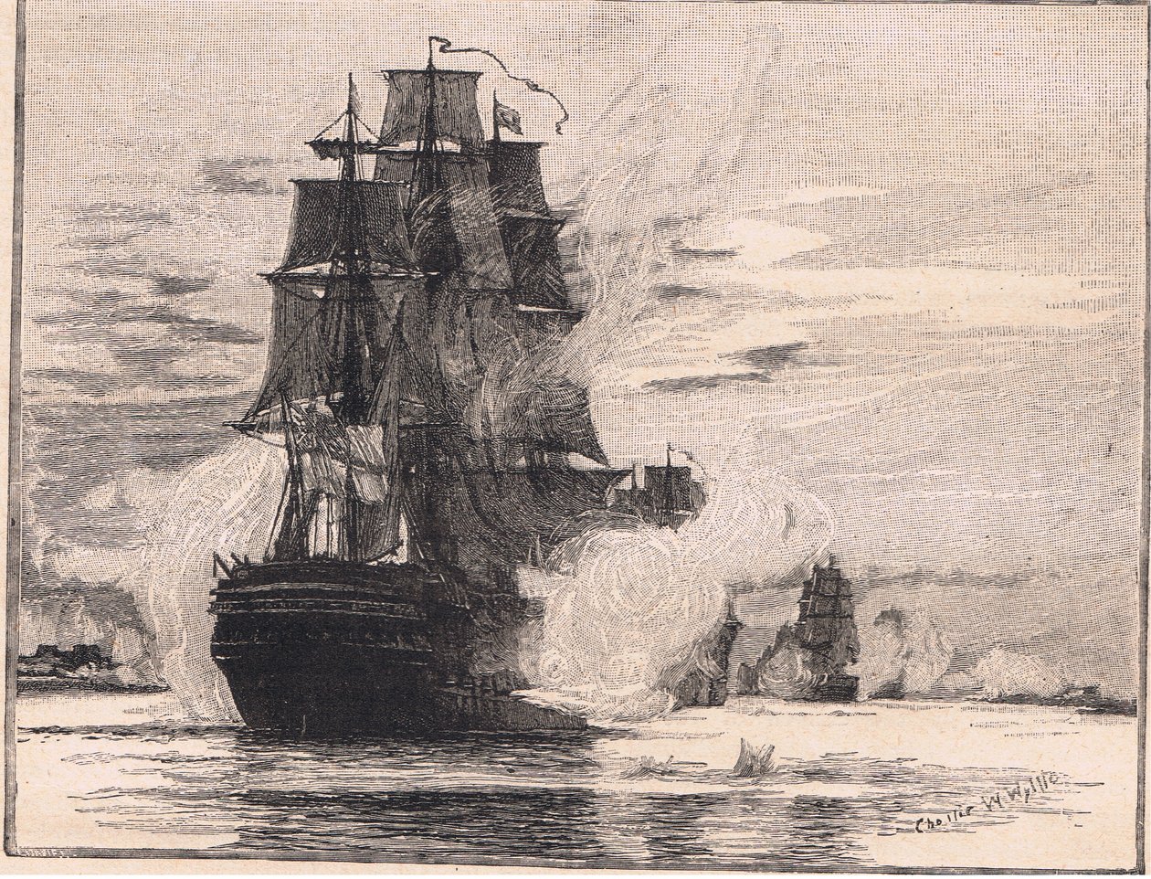 Ison-Britannian laivasto kulki Dardanellien läpi vuonna 1807 tekijältä Charles William Wyllie