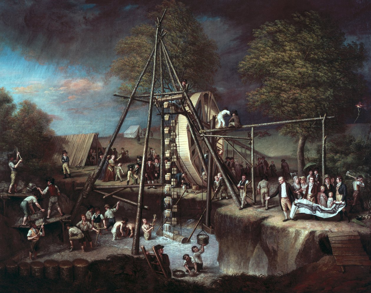 Mastodonin kaivaminen, 1806 tekijältä Charles Willson Peale