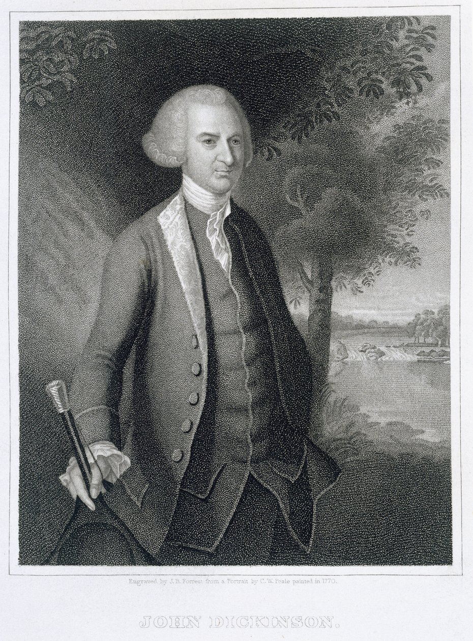 John Dickinson, kaiverrus John B. Forrest (1814-70) tekijältä Charles Willson Peale