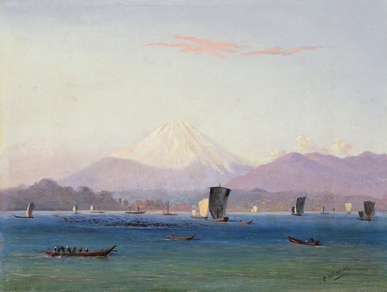 Näkymä Fuji-vuorelle tekijältä Charles Wirgman